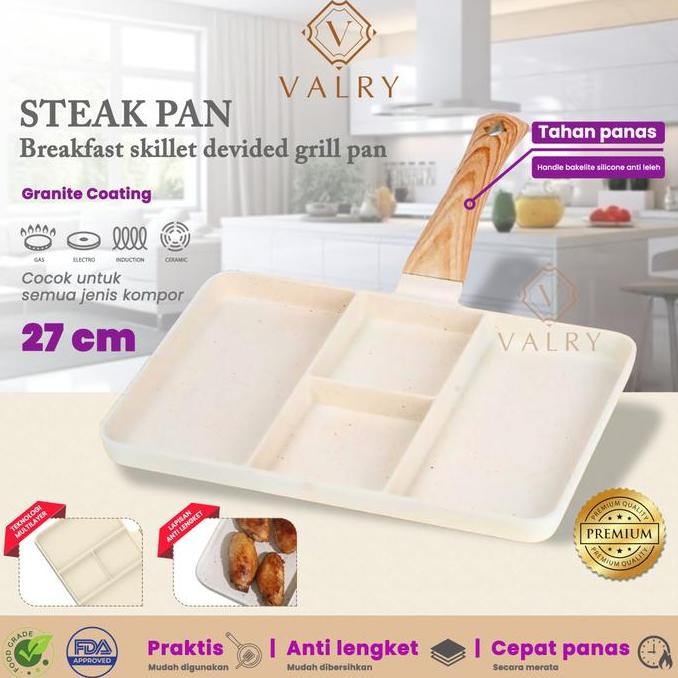 Steak Pan Panci Grill Pan Alat Panggang Anti Lengket Wajan Breakfast Telur Egg Pan Alat Penggorengan