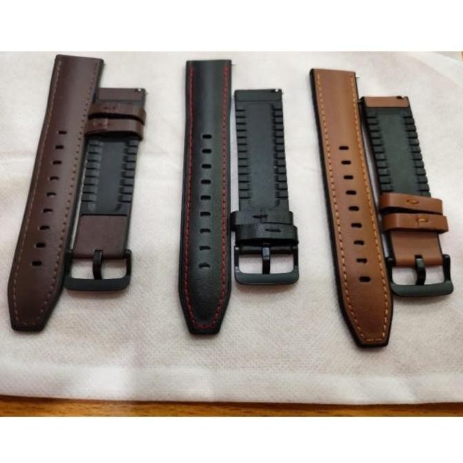 STRAP TALI JAM LEATHER KULIT RUBBER FOR FOSSIL SMARTWATCH GEN 4 5 22MM
