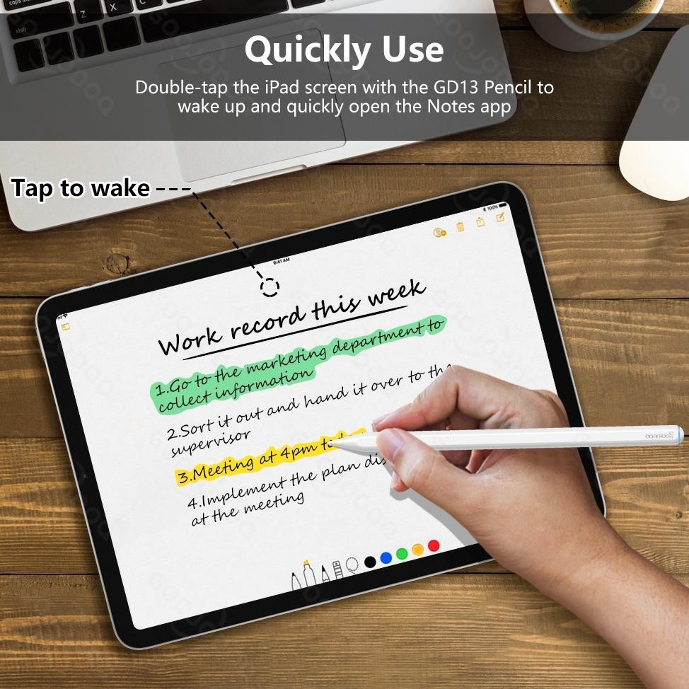 Goojodoq 13Th Gd13 Pencil Stylus Pencil For Ipad With Palm Rejection With Wireless Charger, Active P