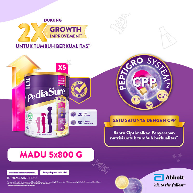 PediaSure Madu 800 g (1-10th) - Nutrisi Pertumbuhan - 5 pcs