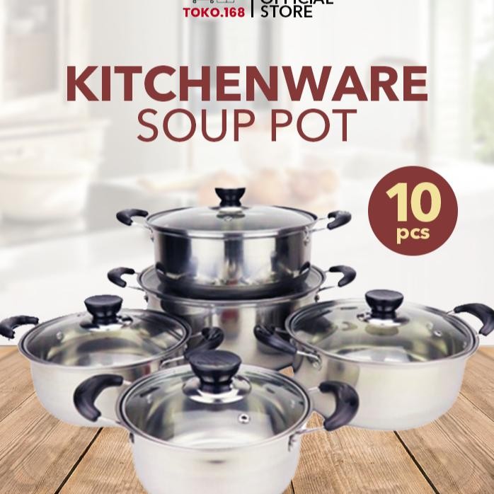 Soup Pot Panci Sup Panci Sup Tutup Kaca Panci Set