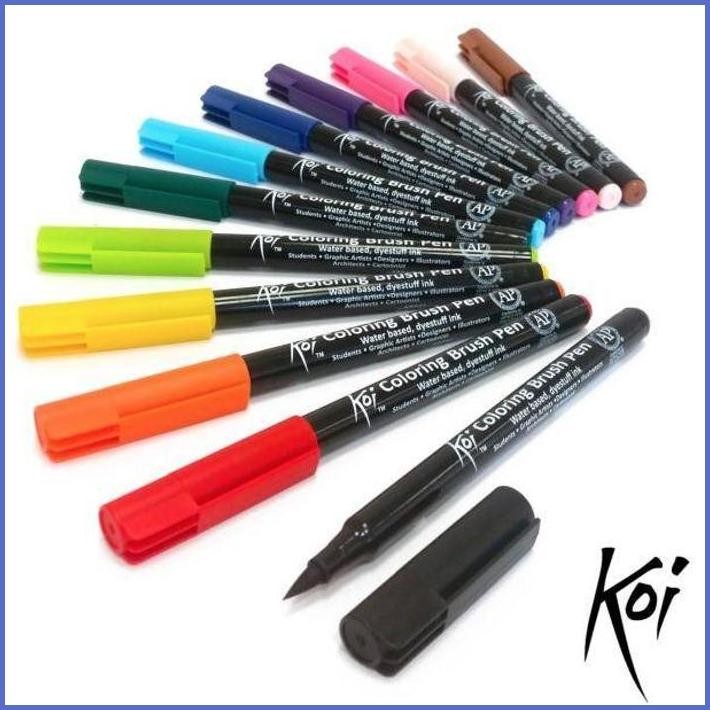 

STOCK NEW SAKURA KOI COLORING BRUSH PEN - 12 COLOR SET / COLORING BRUSH ISI 12 TERLARIS