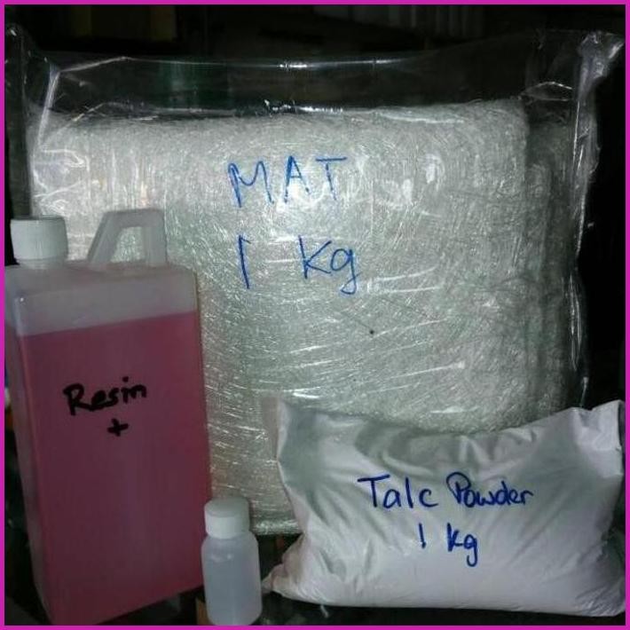 

READY STOCK PAKET RESIN (RESIN, KATALIS, MAT, TALC) GROSS WEIGHT: 3.5KG TERLARIS
