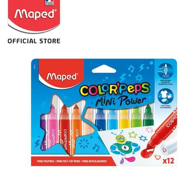 

Maped Spidol Felt Tips Mini Power Jumbo set 12 - Cardboard