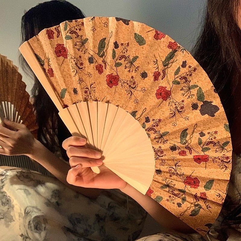 Kipas Lipat Baru Gaya Tradisional Bunga Klasik untuk Wanita Cheongsam Hanfu