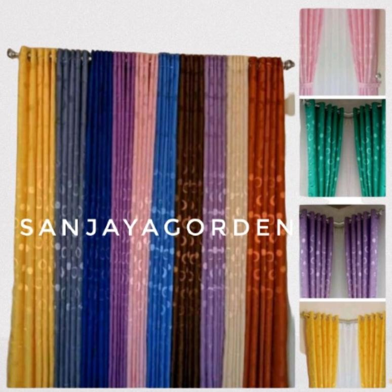 Gorden Pintu Jendela Gordeng Minimalis Hordeng Murah Tirai Motif Polkadot