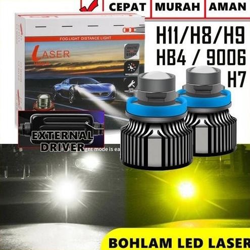 Lampu Bohlam Led Foglamp Kabut Mobil Laser Projie H11 H8 H16 2 Warna