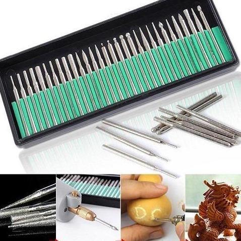 Alat Ukir Grinding Needle 30 Mata Grafir Bor Engrave Engraving Diamond / 30 Mata Grafir Diamond Engr