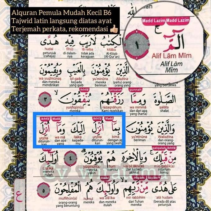 Al Quran Mushaf Kecil b6 Terjemah Tajwid Latin Per Kata Cocok Pemula