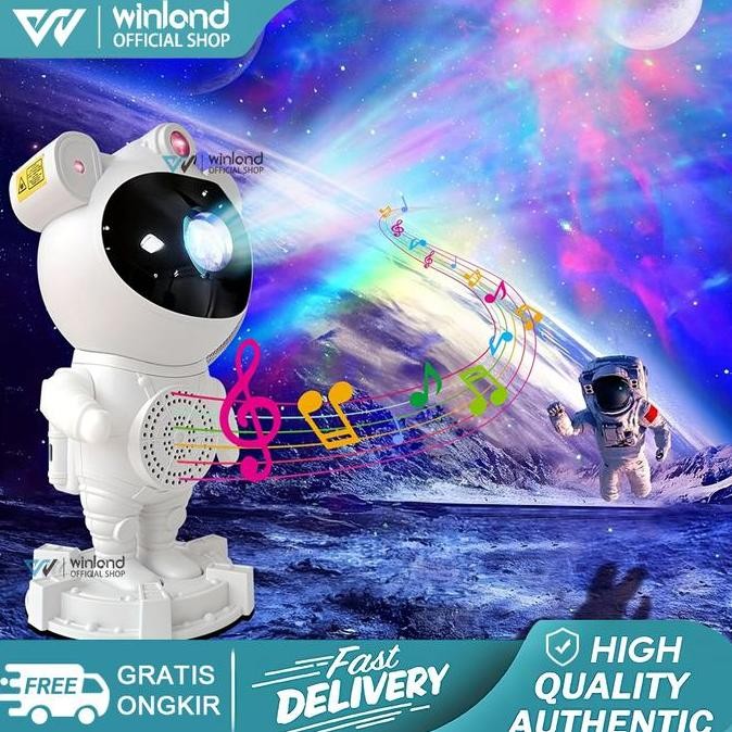Winland Lampu Proyektor Bintang Astronot Laser Speaker Bluetooth Galaxy Star Projector Night Light S