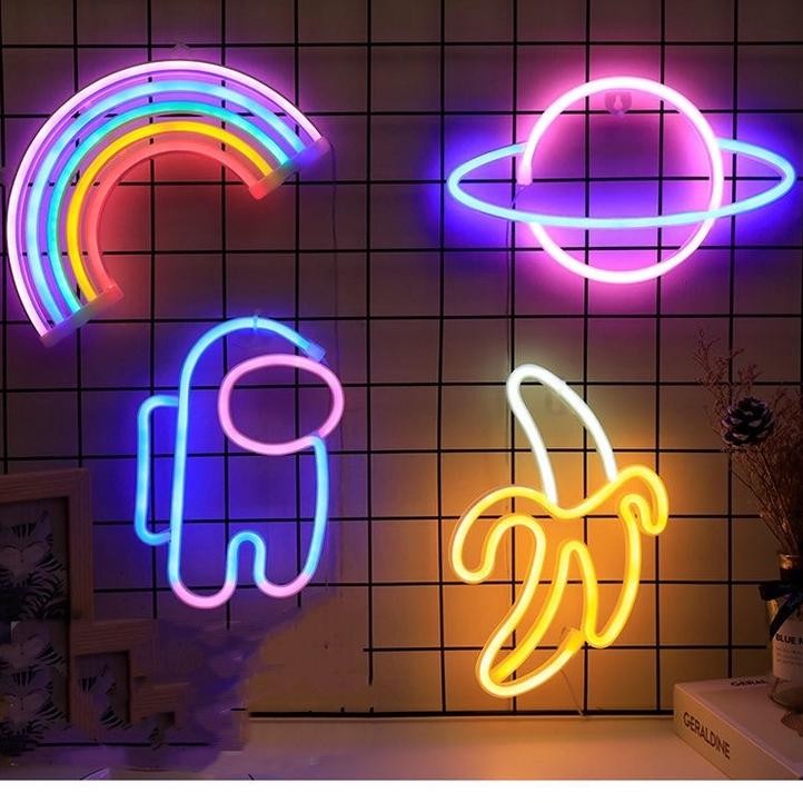 Usb & BatreLove Neon Light / Neon Lamp / Neon Light / Lampu Love / Lampu Kaktus / Lampu Flamingo