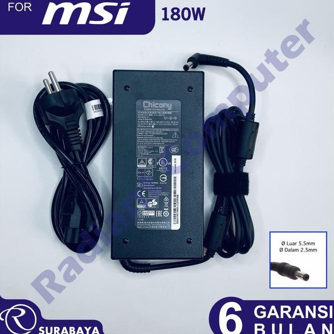 Adaptor Charger MSI Chicony 19.5V 9.23A 180W colokan 5.5x2.5 mm