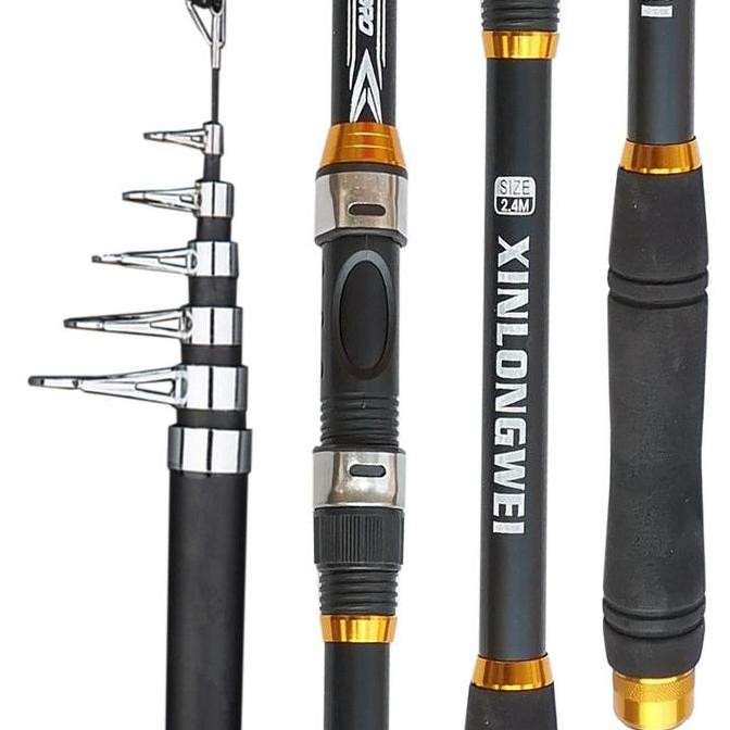 Set Pancing Daiwa Komplit | Telescopic Fishing Rod 2.1-3.6m + Reel 1000-7000 + Senar 100m + Umpan | 