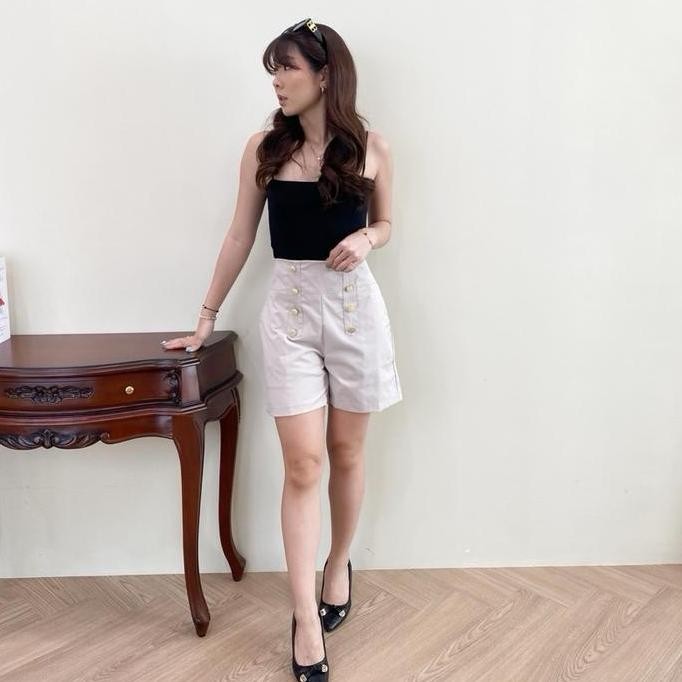 Dt13 >> Ave 107 - Vira Hw Short Pants | Celana Pendek Wanita Highwaist Katun