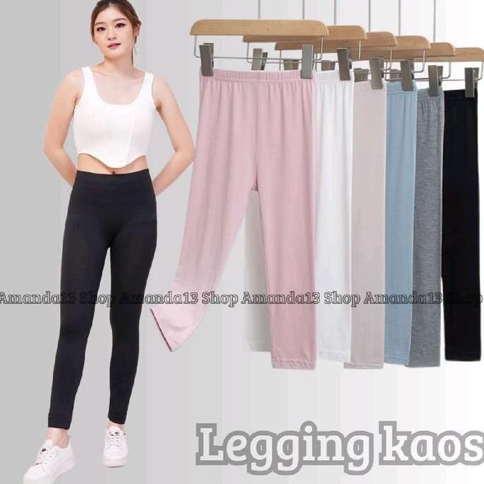 Df384>> 2Pcs Leging Kaos Wanita Dewasa Panjang - Lejing Wanita Tebal - Lejing Wanita Kaos Spandex Le
