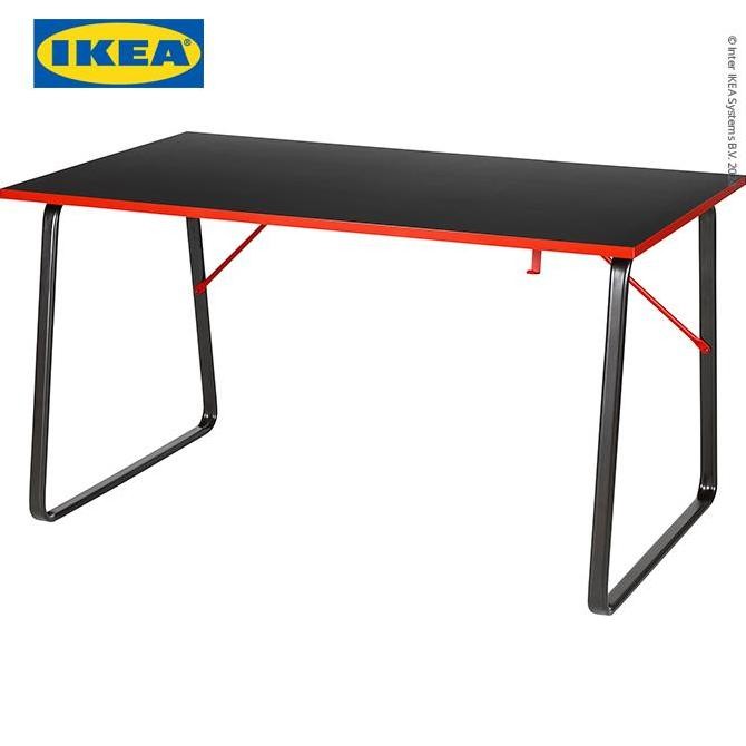 IKEA HUVUDSPELARE Meja Gaming / Kerja Minimalis Hitam 140x80 cm