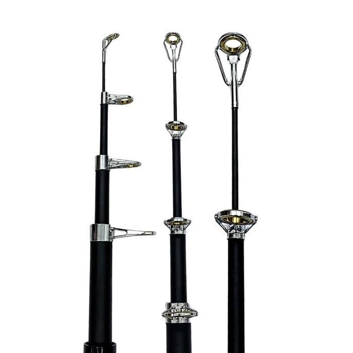 AquaPro Paket Set Joran Laut Telescopic Portable High Carbon dan Reel Pancing Metal Kuat untuk Laut