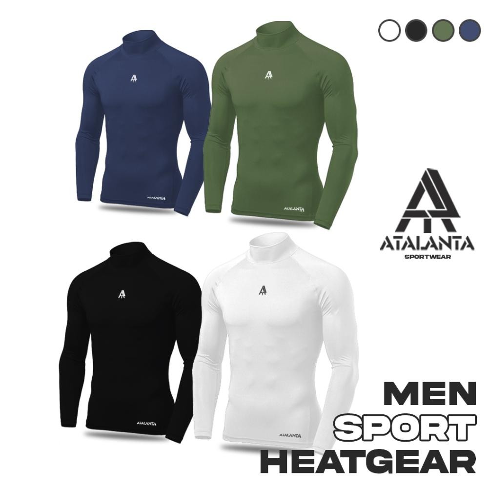 TERLARIS BASELAYER LENGAN PANJANG ORIGINAL ATALANTA MANSET PRIA ATASAN OLAHRAGA SEPAKBOLA FUTSAL RUN