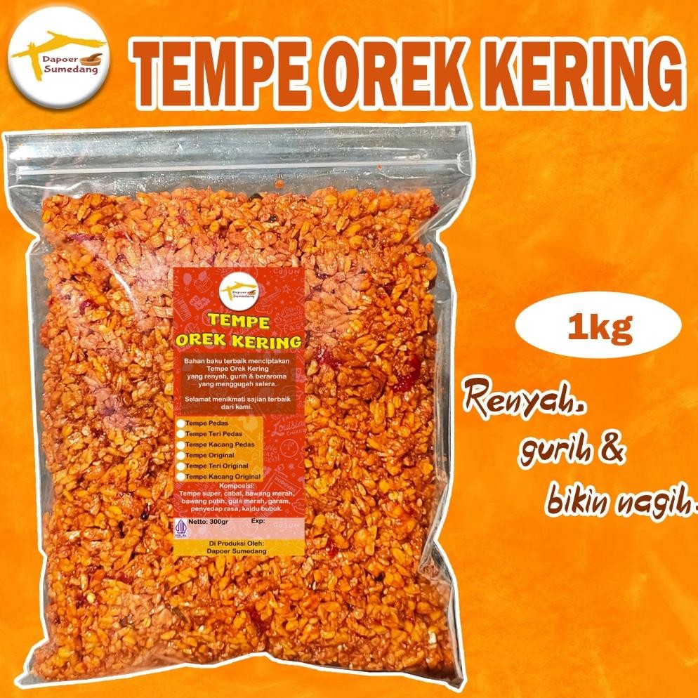 TERLARIS KERING TEMPE 1kg/TEMPE OREK TERI KACANG/OREK TEMPE PEDAS BALADO/PEDAS MANIS Siap kirim