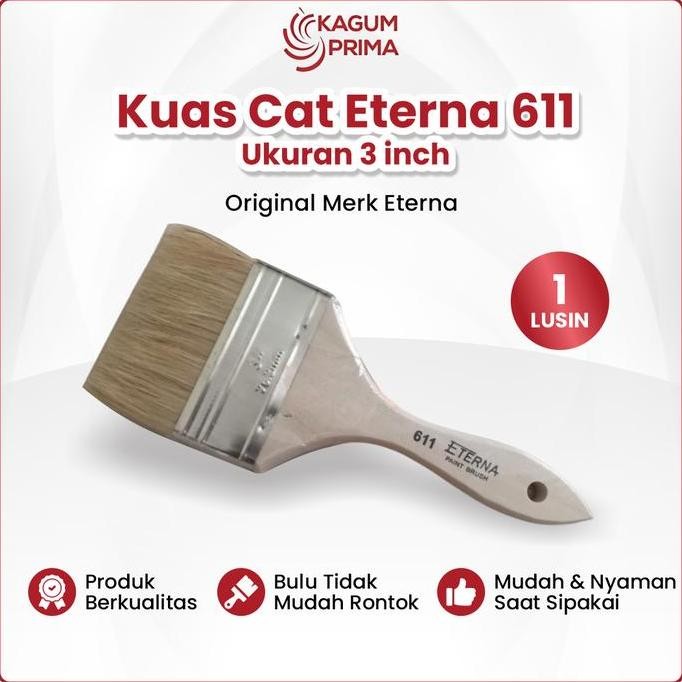 PROMO Kuas Cat Eterna 611 3 Inch / 3" Kuas Cat - 1 LUSIN
