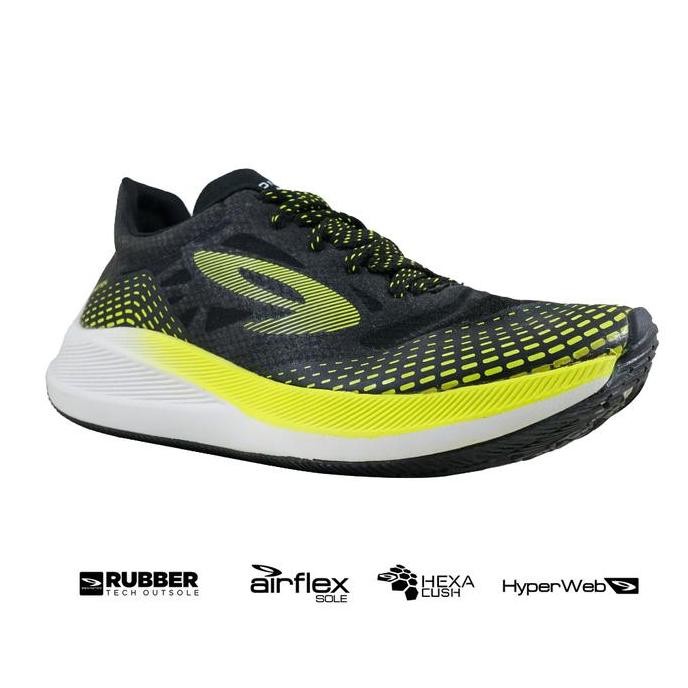 910 Nineten Sepatu Running - Haze 1.5 Hitam/Hijau/Neon Putih