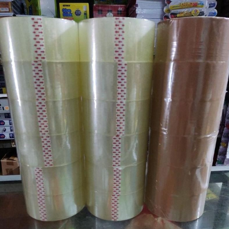 

LAKBAN BENING COKLAT TEBAL Full 100 YARD isi 6 Rol