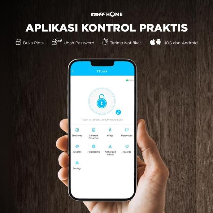 Taffhome Smart Door Lock Bluetooth Password Fingerprint Card Ttlock - A3F