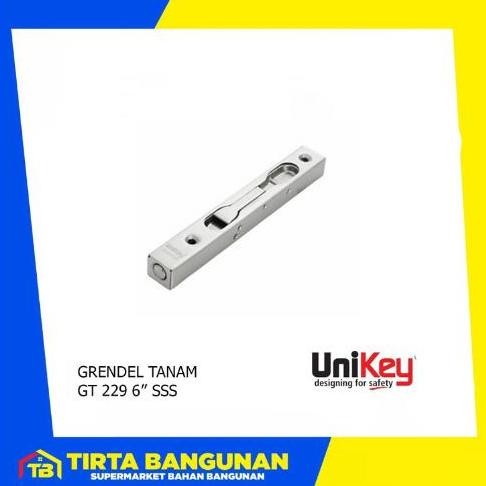 Unikey Gt229 6" Grendel Tanam Slot Pintu Tanam Kayu Stainless Steel