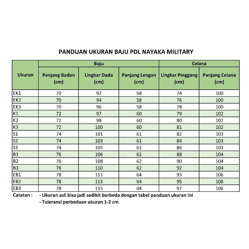 Promo.. Baju Pdl Sritex Nano Nano Anti Air Sritek Stelan Tni Pakaian Lapangan Seragam Tentara Setela