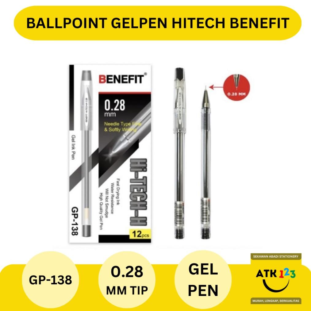 

Eelic Benefit Ballpoint Hi-Tech Pulpen Gel Bolpen Benefit Gp-138 Tip 0.28 Mm [1 Pack Isi 12 Pcs] Mb-24