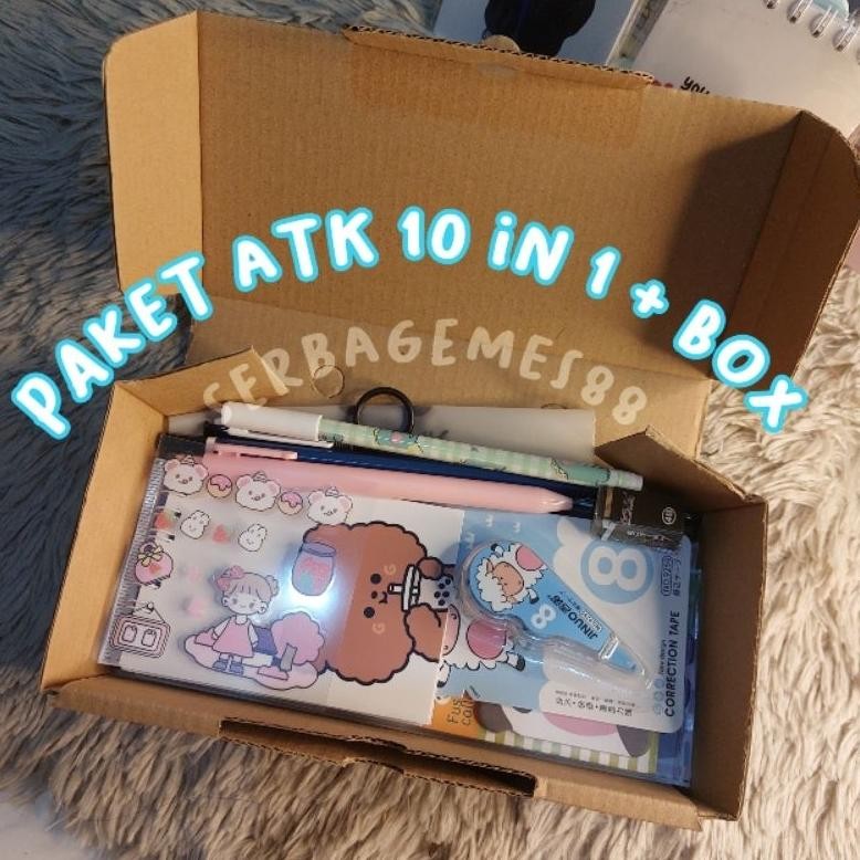 

Eelic Serbagemes88 - Set Alat Tulis 10 In 1 Lengkap / Stationery Untuk Souvenir Hadiah / Hampers Kado Gift Sekolah / Hampers Wisuda Ulang Tahun / Alat Tulis Paket / Alat Tulis Murah / Paket Anak Unik Dan Bermanfaat / Box Kado Perempuan Laki Laki / Buku