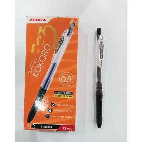 

Salt Tbmo (Pack 12Pcs) Bolpen Kokoro Gel 0.5 Black Zebra M-4