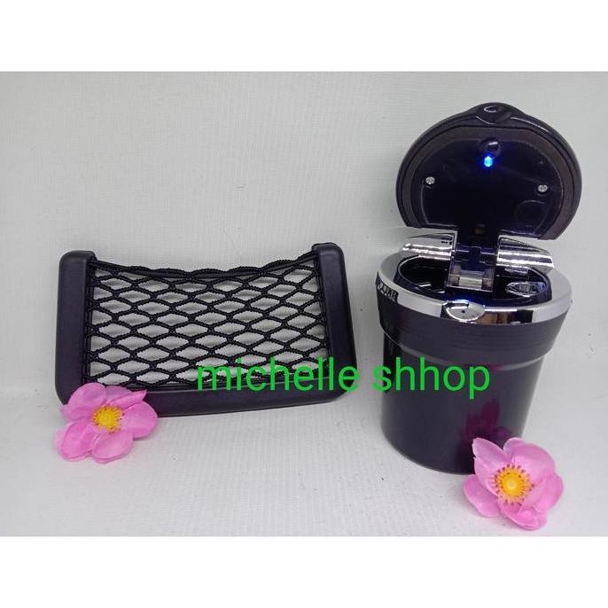 DF301>> Asbak roko portable + kantong jaring hp kecil mobil pajero sport