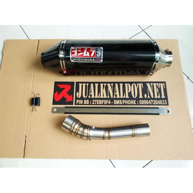 Knalpot CBR 150 R Lokal Yoshimura USA Carbon Slipon Steinless Argon Original