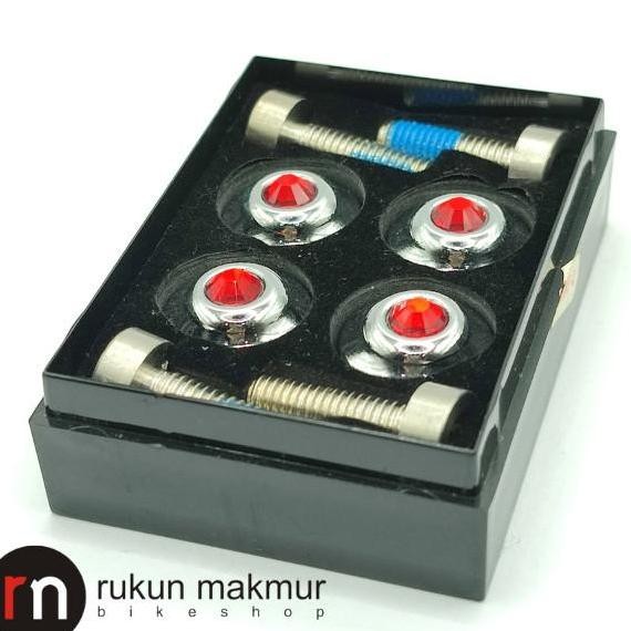 SWAROVSKI CRYSTAL BIKE ACCESSORIES V BRAKE PIVOT BOLT -BAUT REM SEPEDA ORIGINAL DAN TERPERCAYA