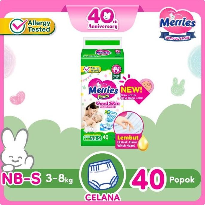 Terbaik Merries Pants Good Skin S40 Merries Popok Celana Ukuran S Isi 40 100% Ori