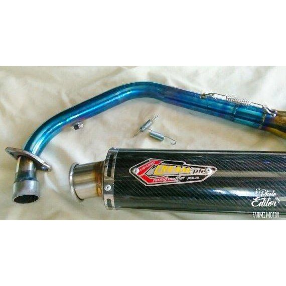 KNALPOT CREAMPIE CARBON LEHER BLUEMOON HONDA SONIC 150 Original