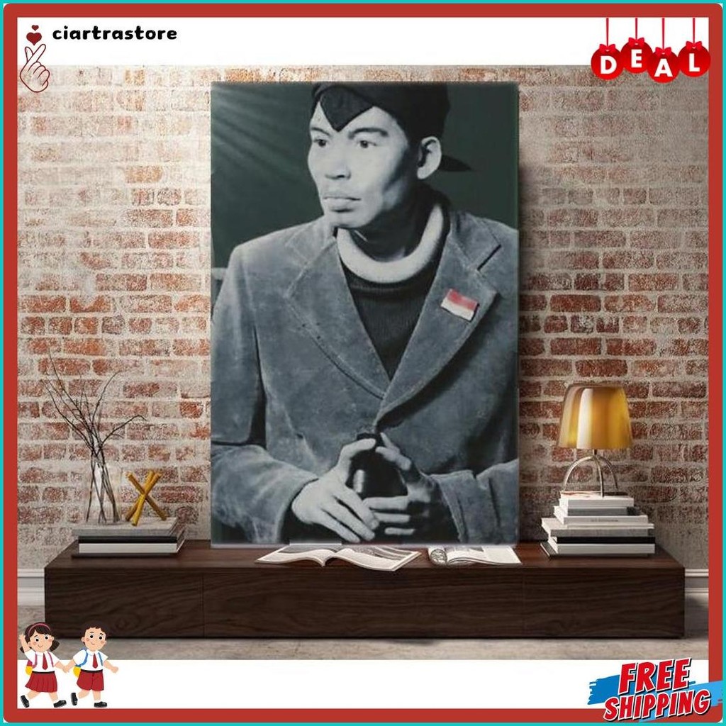 Cod Hiasan Dinding Jendral Sudirman Ukuran Besar | Hiasan Dinding Poster Pahlawan | Lukisan Tokoh Ne