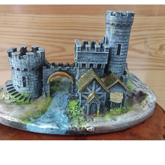 RA Dekorasi aquarium kastil, dekorasi aquarium rumah swiss, hiasan aquarium kastil, dekorasi aquariu