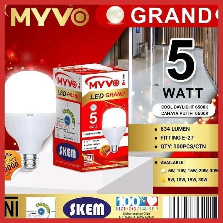 DISCOUNT MYVO GRAND LAMPU BOHLAM LED T BULB CAPSULE 5W 5 WATT BOHLAM BERGARANSI 2 TAHUN KUALITAS PRE