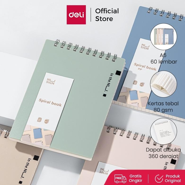 

Heatshrin Nusign Spiral Notebook / Buku Catatan Jilid Spiral Vertikal A6 60 Lembar 80 Gsm Desain Warna Pastel Ns30X Hj-64