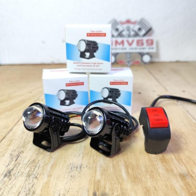 [Kecil Lampu D2 Laser Lampu Led Motor Lampu Tembak D2 Pro Laser 40 Watt Sorot Lampu Variasi Motor Mo