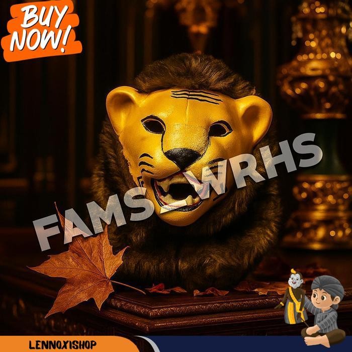 Topeng Macan Anak Dewasa Coklat Dan Putih Mainan Anak Af 1