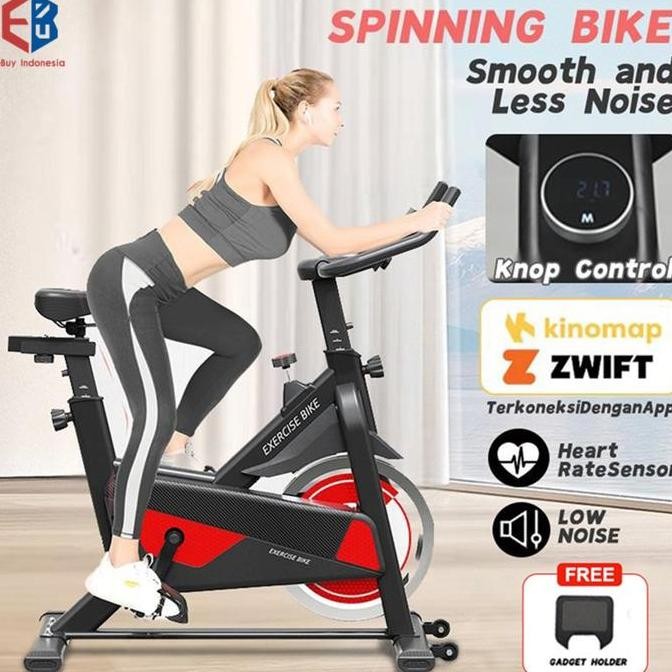 TERMURAH - Spinning Bike With Zwift Exercise Bike Home Spinning Bike LCD Monitor Adjustable Seat Exe