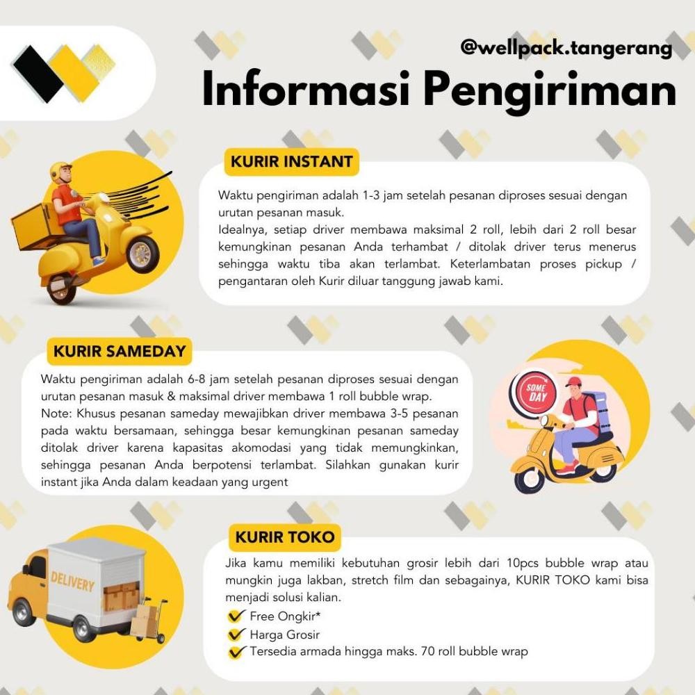 

Special Bubble Wrap Roll Wellpack 125 Cm X 50 M - Hitam & Bening - 3Kg / 2,7Kg / 2,4Kg - Kualitas Tebal , Harga Grosir - Jakarta Tangerang (125 X 50M) - Gosend / Grab Instant Yl-24