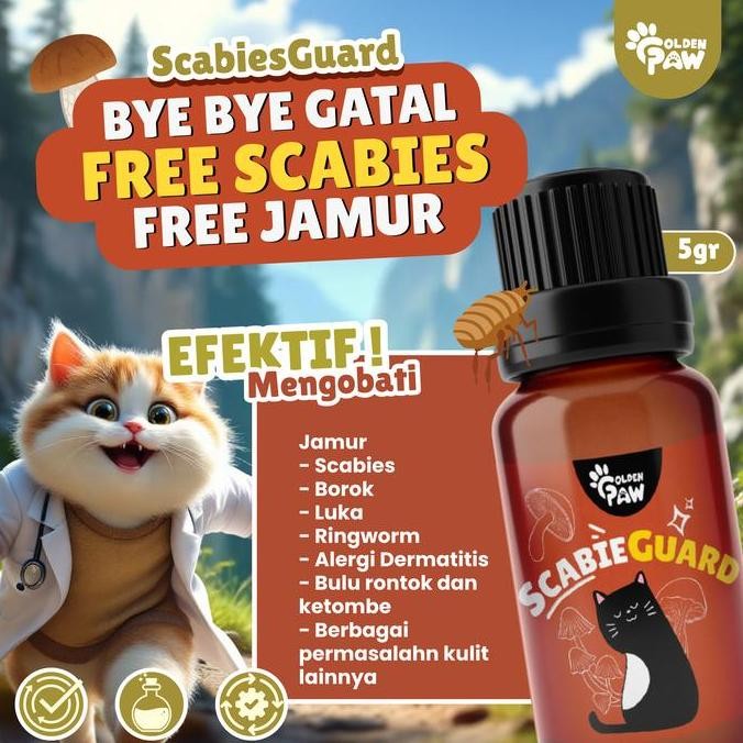 SCABIES-GUARD 5gr by Golden Paw Obat Scabies Jamur Kucing Minum Luka Penyakit Kulit Bulu Rontok Keto