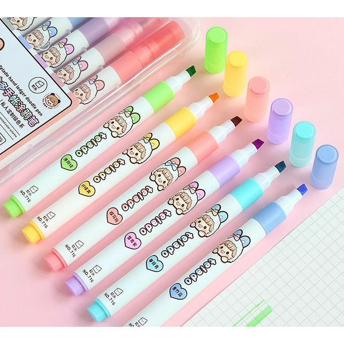 

Ct_C1077 Highlighter 6 Warna Pastel Doodle Pen 1 Set 6 Pcs Buat Jurnaling Edisi Dodogirl Tld137 Fth-