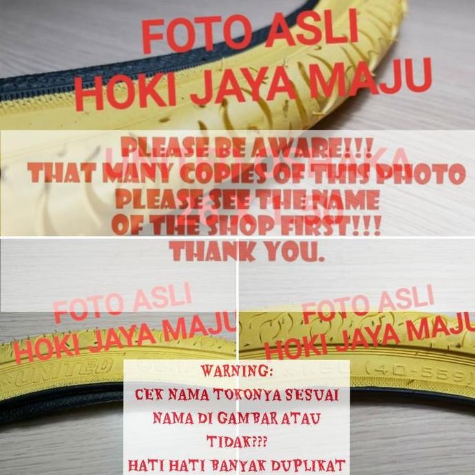 Promo ban luar sepeda 26 x 1.50 150 united oshaka yellow gold kuning ori COD