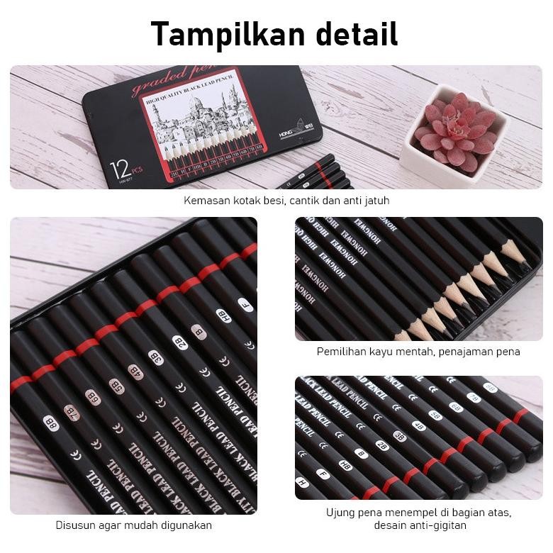 

Termurah Barre 12 Pcs Charcoal Sketch Pencil Set 2H H F B Hb 2B 3B 4B 5B 6B 7B 8B Pensil Sketsa Set Lengkap Ank-48