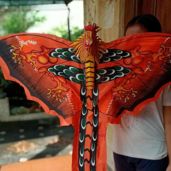 layang layang naga kain 3 dimensi/layangan kain naga/layangan bali